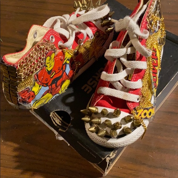 Converse bling iron man rivets gold - Picture 7 of 8